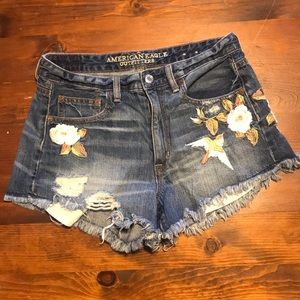American Eagle denim embroidered shorts